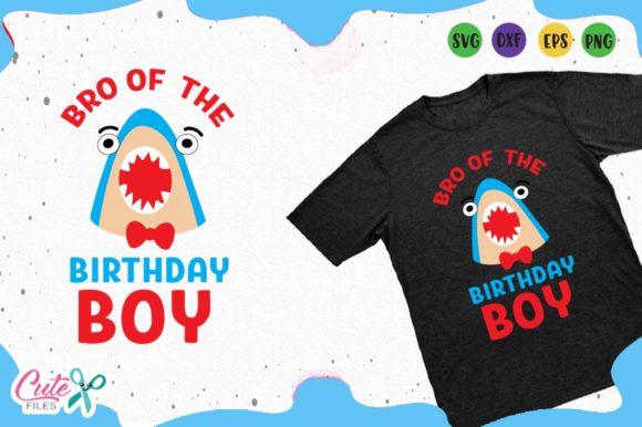 Bro of the Birthday Shark Graphics for T-Shirt Designs