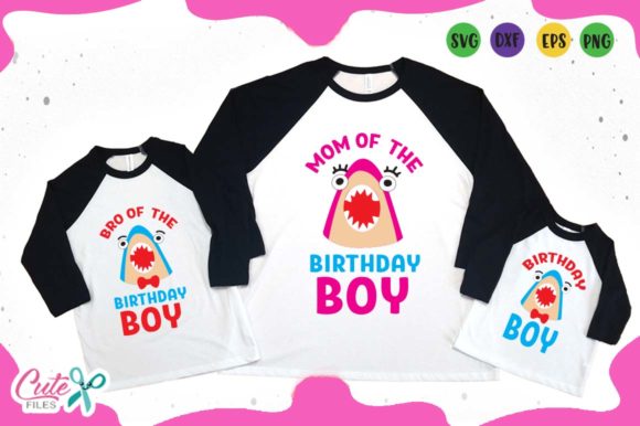 Family Shark Birthday Graphics for T-Shirt Designs