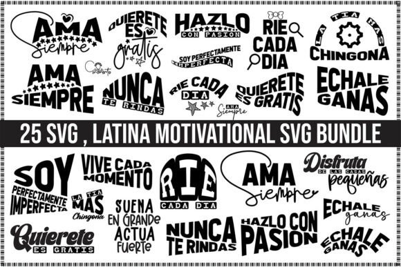 Latina Motivational SVG Bundle for T‑Shirt Designs and Graphics