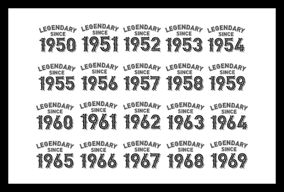 Legendary Since 1950-1969 T-shirt Bundle