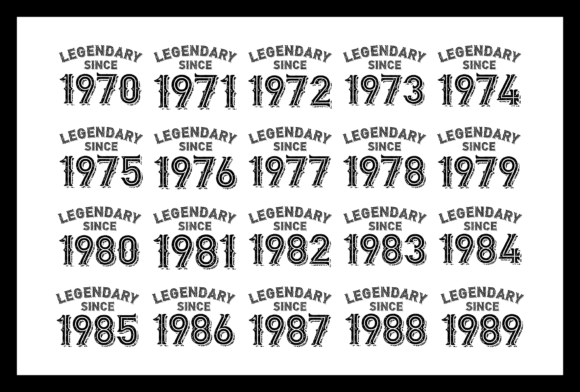 Legendary Since 1970-1989 T-shirt Bundle: Graphics & Crafts