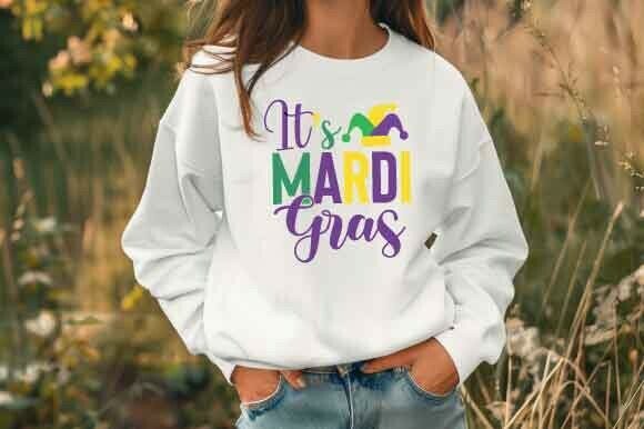 Mardi Gras Typography Design with Jester