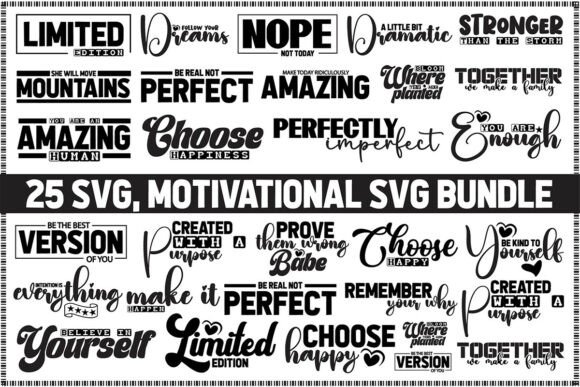 Motivational SVG Bundle: Inspirational T-Shirt Graphics