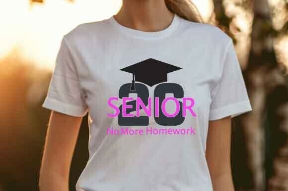 Senior 2026 No More Homework SVG T-Shirt Graphics