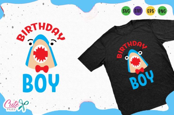Shark Birthday Boy Graphics for T-Shirt Designs