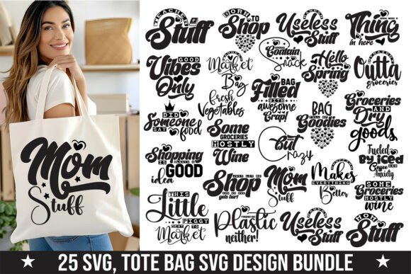Tote Bag SVG Design Bundle: Graphics for T-Shirt Designs